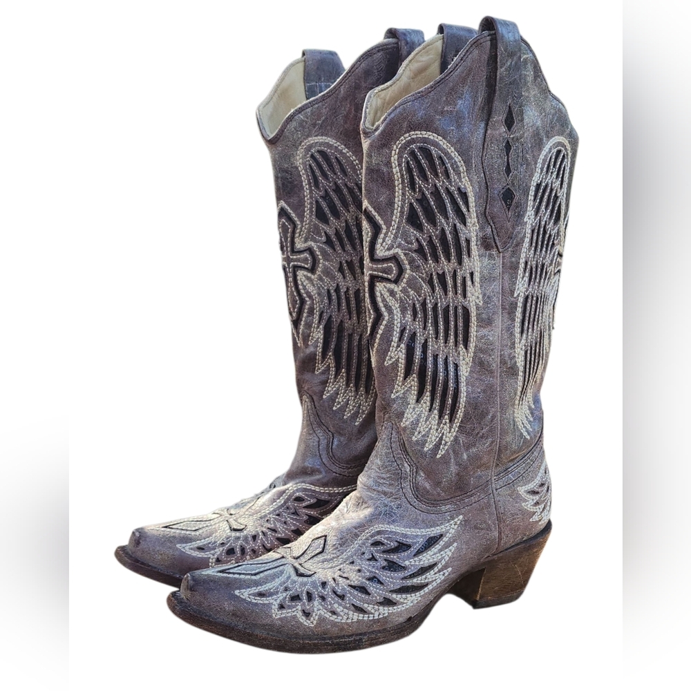Corral Boots Wing & Cross Sequin Western Boots